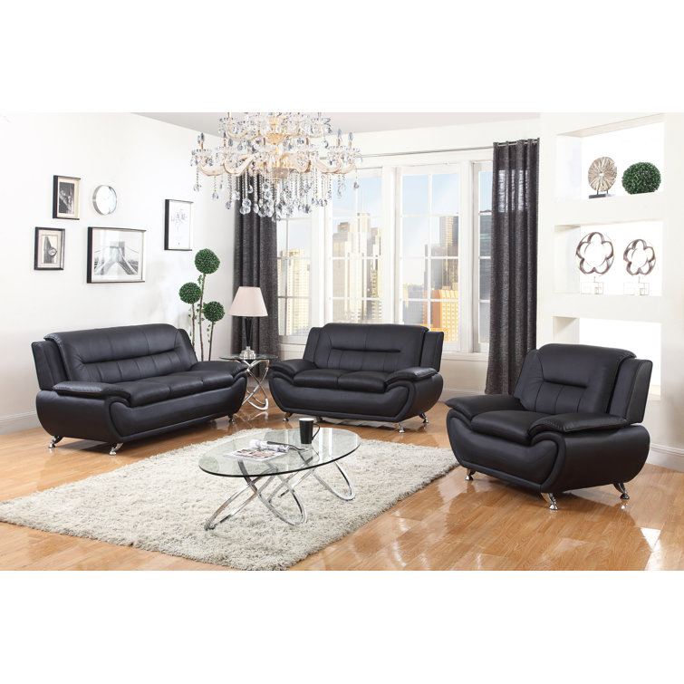 Ivy Bronx Minnis 3 Piece Standard Living Room Set Wayfair